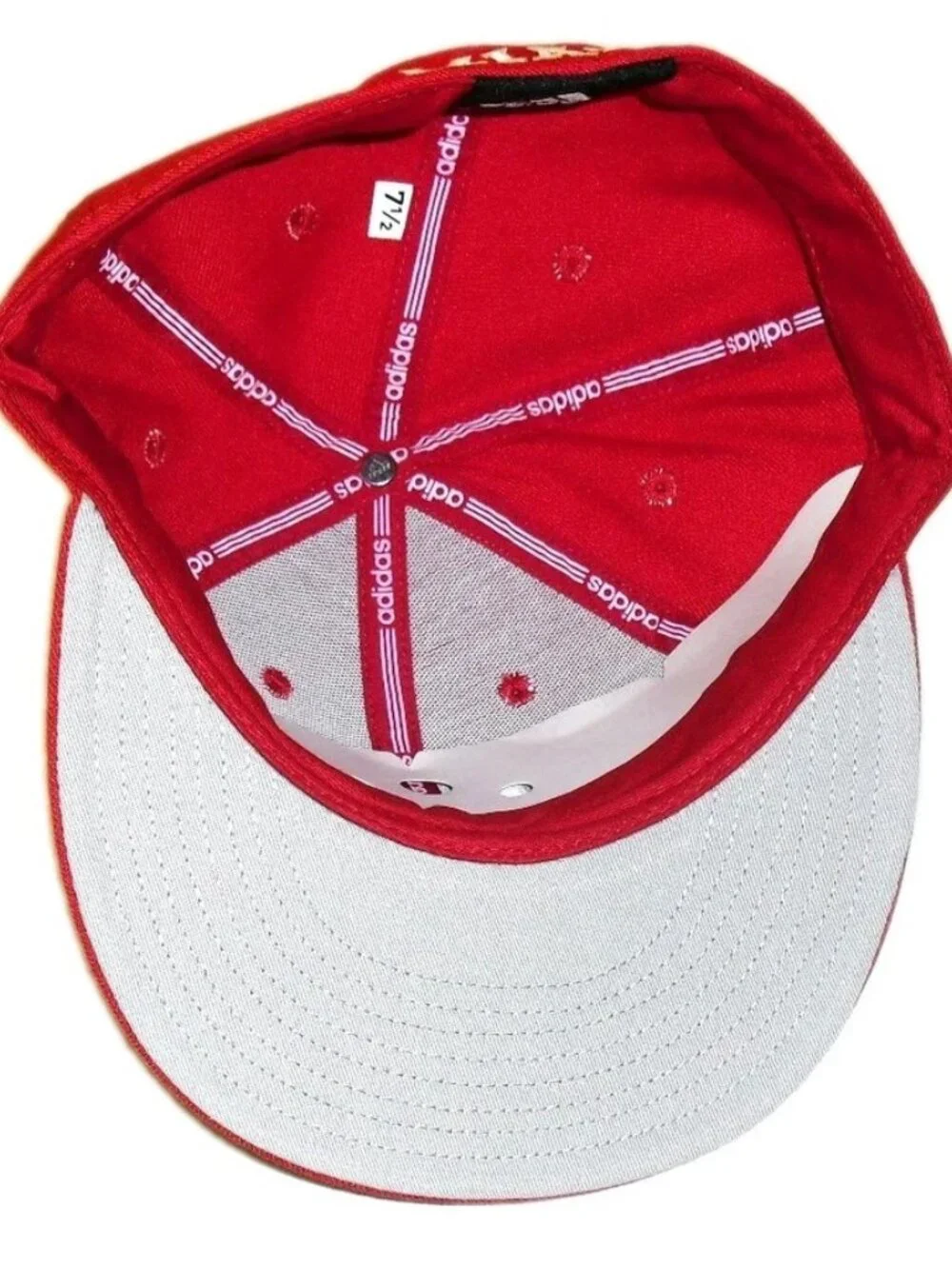 Miami Redhawks University Adidas Mens Fitted hat sz. 7 1/2 Red White New Ncaa